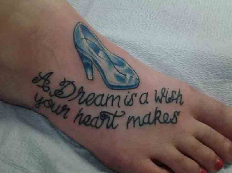 Cinderella Shoe-15 Cutest Disney Tattoos That Will Make You Want To Have One