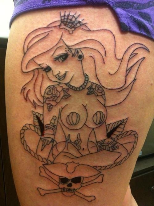She Bought Seashells on Sea Shore-15 Most Inappropriate Disney Tattoos Found On The Internet
