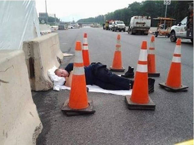 Taking a Quick Nap on Road-15 People Who Were Caught Taking A Quick Nap At Work