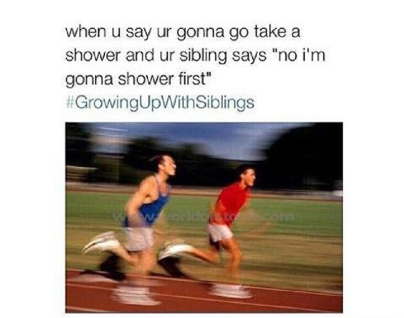 Fight Over Shower-15 Hilarious Images You Can Relate To If You Have Siblings