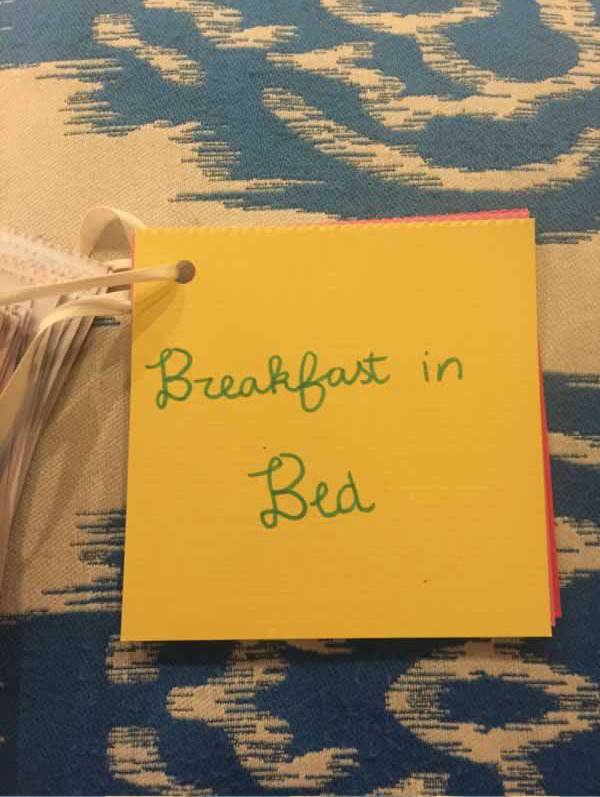 Breakfast in Bed-15 Awesome Coupons Made By This Girl For Her BF On Their Anniversary