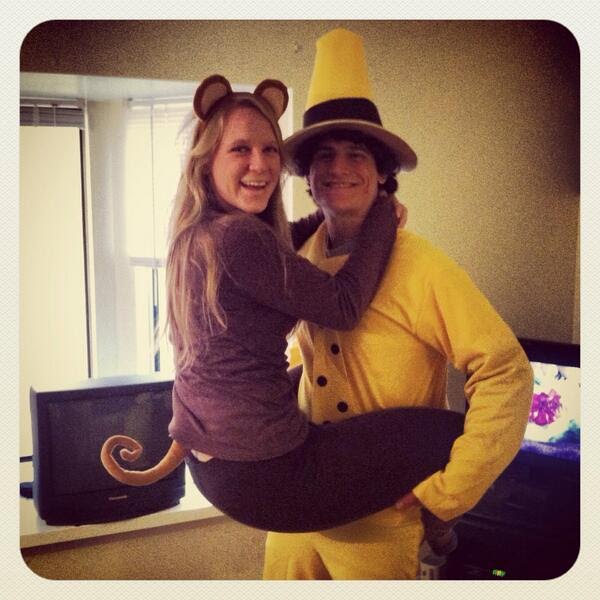 Curious George Costume-Fifteen Halloween Couple Costumes That Are Super Amazing
