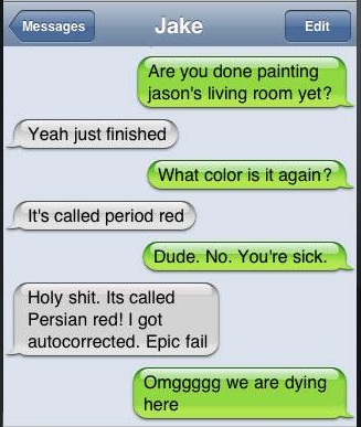 What color is a period red?-Funniest Iphone Autocorrect Fails