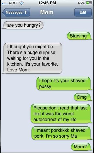 Huge suprise for you in the kitchen-Funniest Iphone Autocorrect Fails
