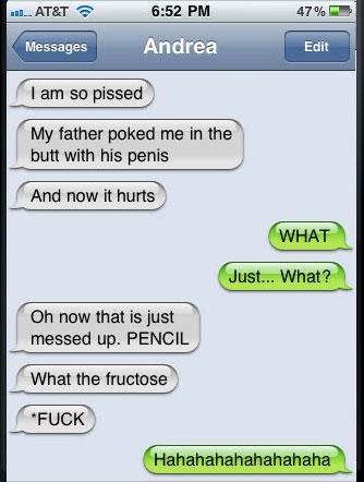 Your father poked you with what??-Funniest Iphone Autocorrect Fails