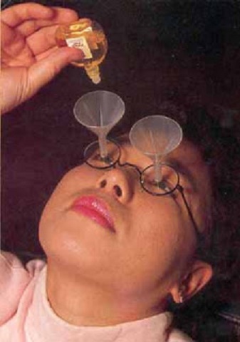 Adding eyedrops in eyes with glasses-Insane Japanese Inventions