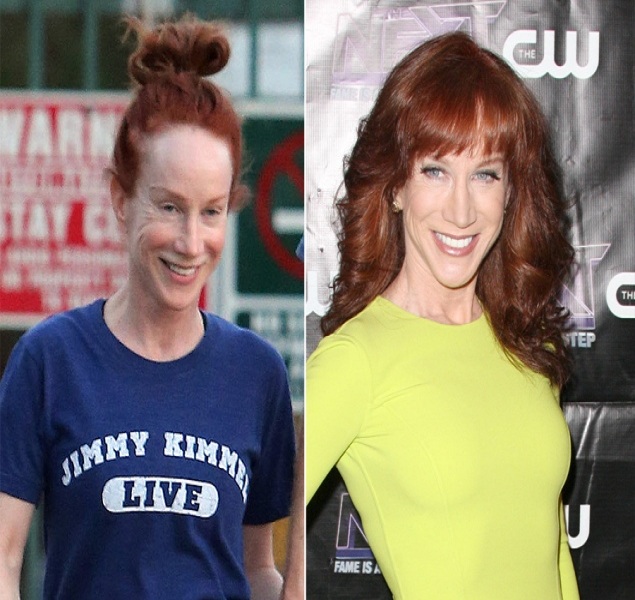 Kathy Griffin-15 Celebrities With And Without Makeup