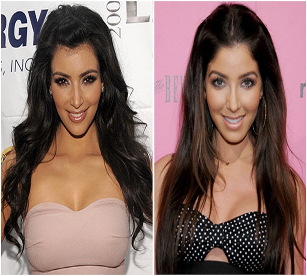 Kim Kardashian & Melissa Molinaro-15 Surprising Celebrity Lookalikes That You Haven't Noticed 