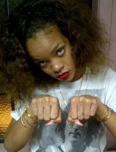 Rihanna-Worst Celebrity Tattoos Ever