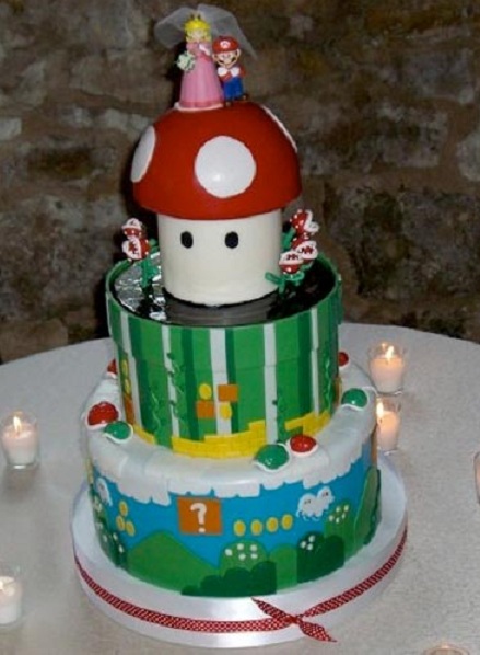 Mario wedding cake-15 Weirdest Wedding Cakes You'll Ever See