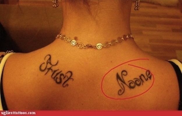 Trust-noone-15 Worst Tattoo Spelling Mistakes Ever